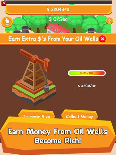 Gameplay of the Oil tycoon: Idle clicker game for Android phone or tablet.
