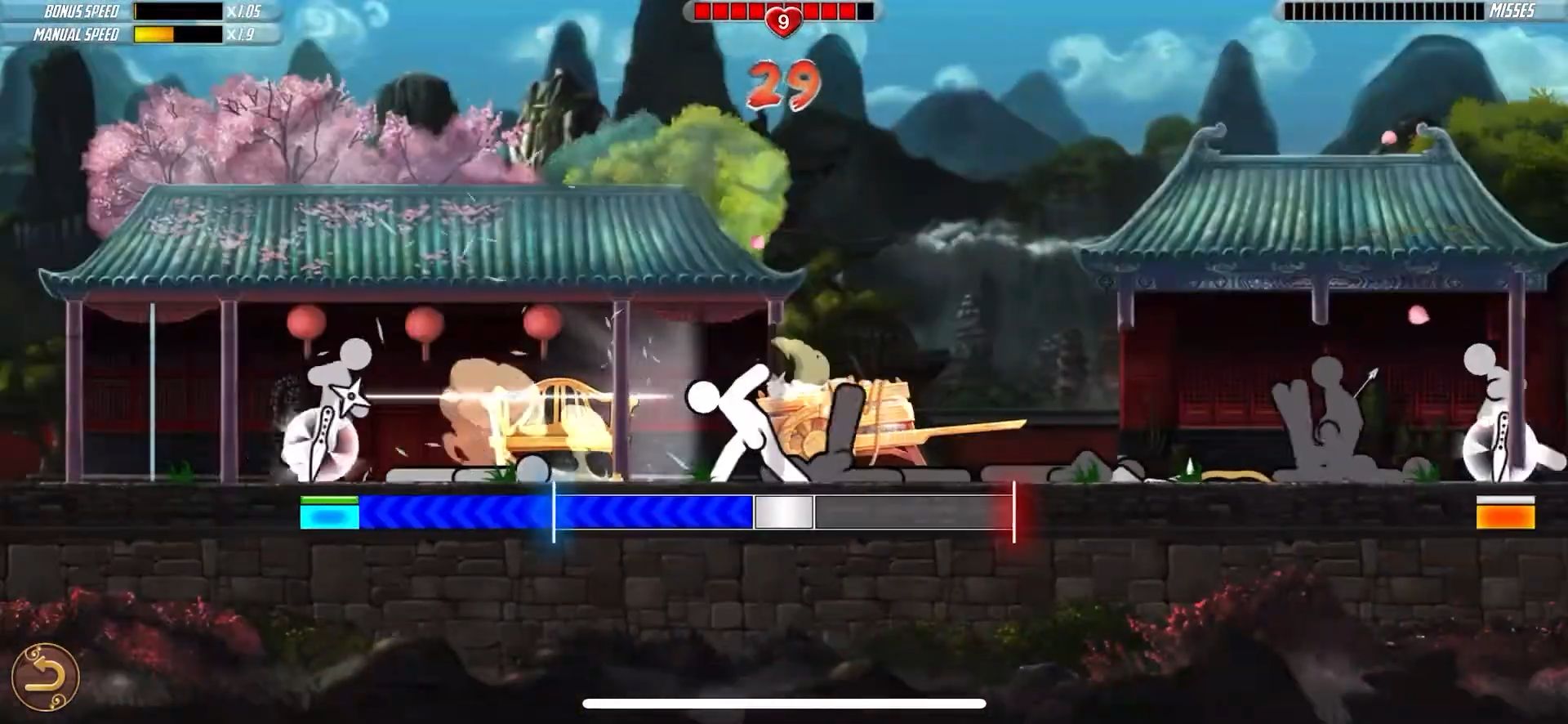 Gameplay of the One Finger Death Punch 2 for Android phone or tablet.