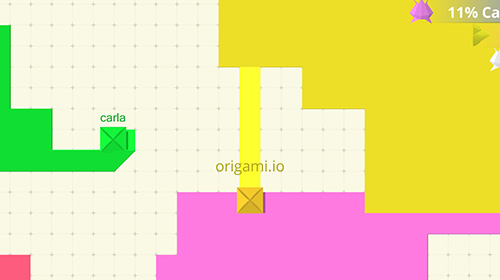 Gameplay of the Origami.io: Paper war for Android phone or tablet.