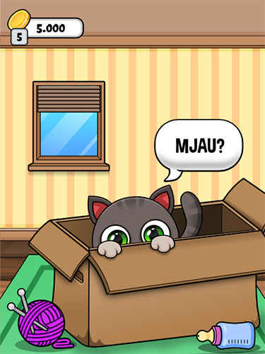 Gameplay of the Oscar the virtual cat for Android phone or tablet.