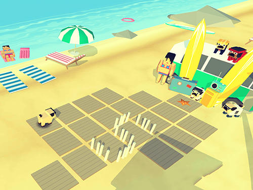 Gameplay of the Party pugs: Beach puzzle go! for Android phone or tablet.