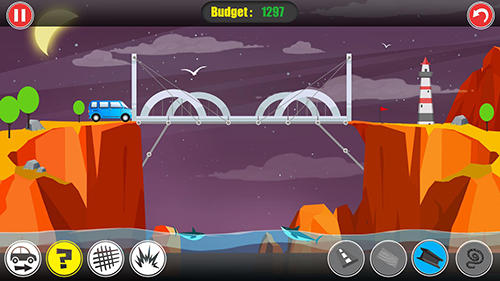 Gameplay of the Path of traffic: Bridge building for Android phone or tablet.
