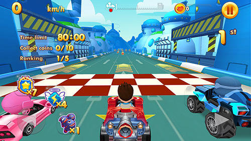 Gameplay of the Paw ryder race: The paw patrol human pups for Android phone or tablet.
