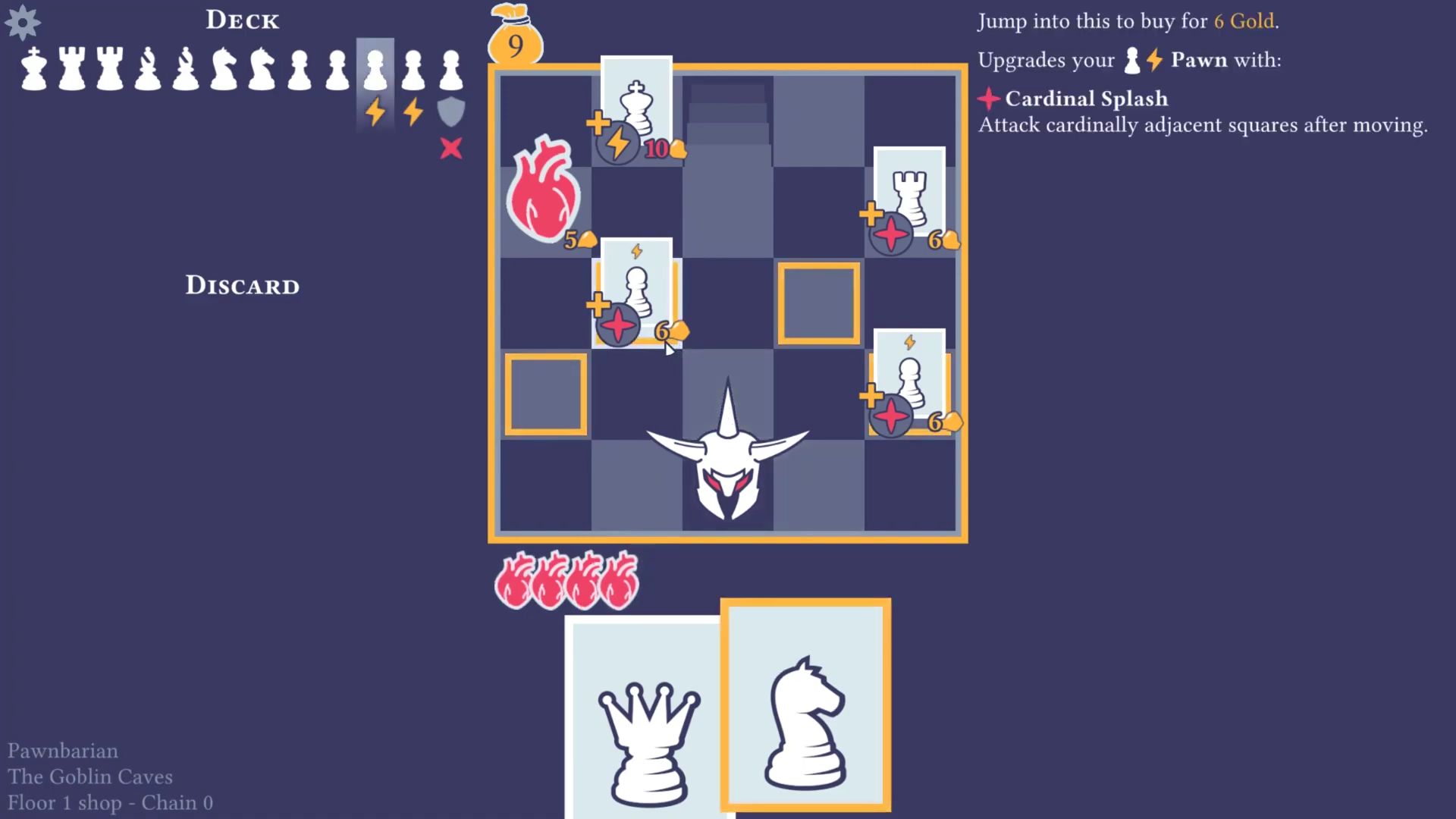 Gameplay of the Pawnbarian: a Puzzle Roguelike for Android phone or tablet.