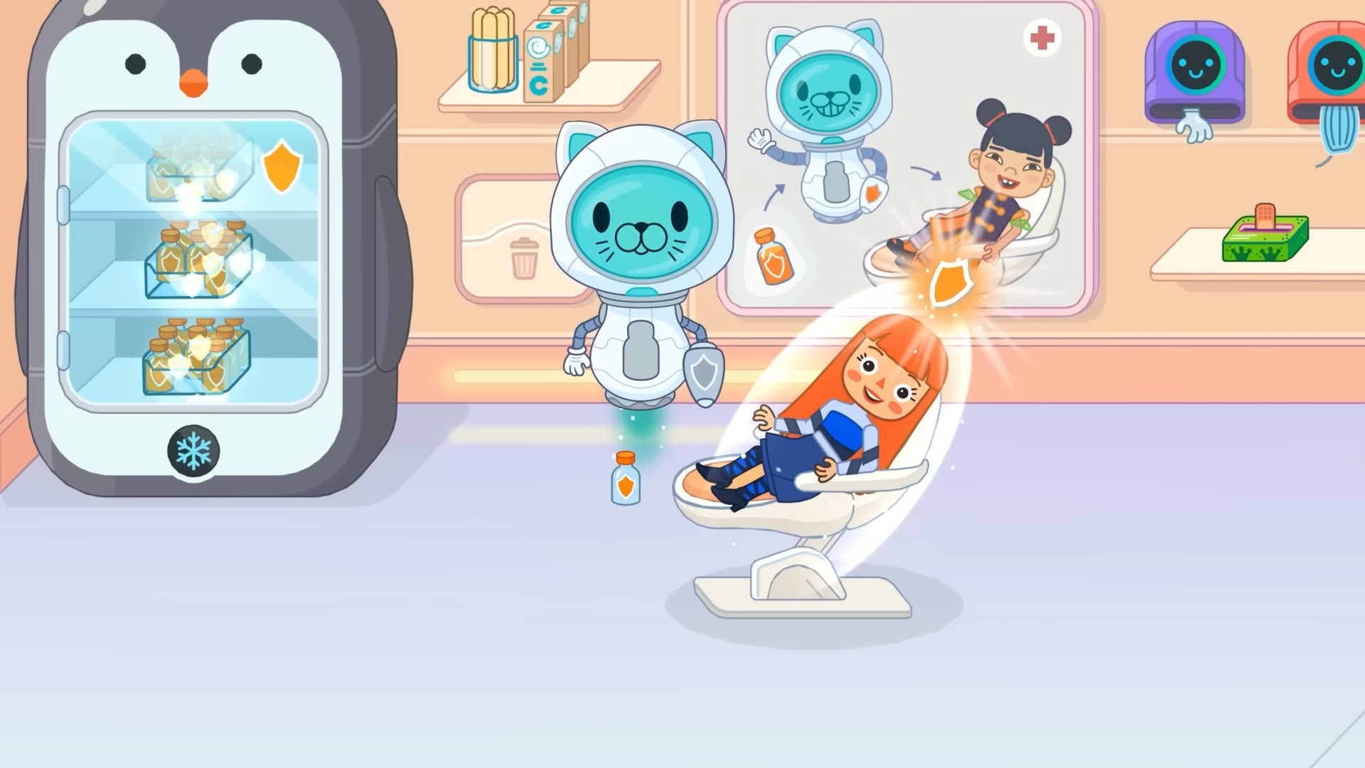 Gameplay of the Pepi Hospital 2: Flu Clinic for Android phone or tablet.