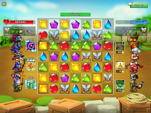 Gameplay of the Pet heroes: Puzzle adventure for Android phone or tablet.