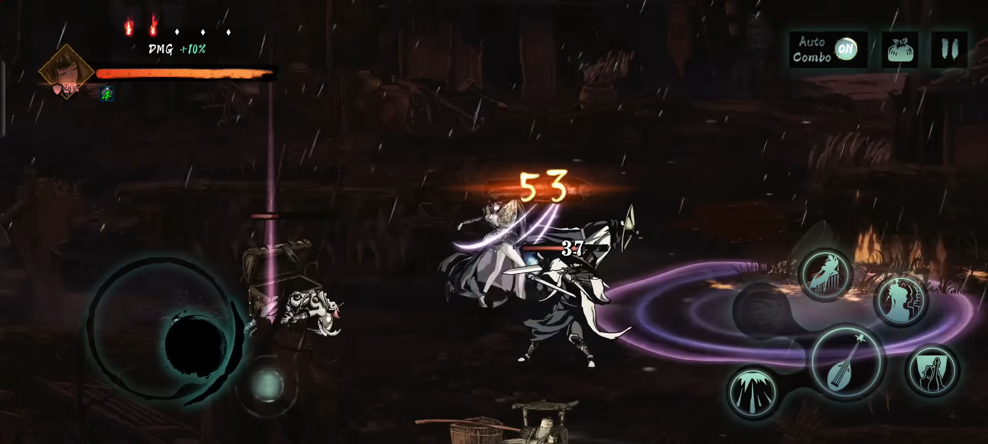 Gameplay of the Phantom Blade: Executioners for Android phone or tablet.