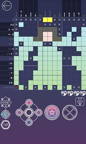 Gameplay of the Picross Luna: Nonograms for Android phone or tablet.