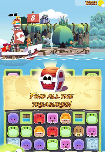 Gameplay of the Pirate match adventure for Android phone or tablet.