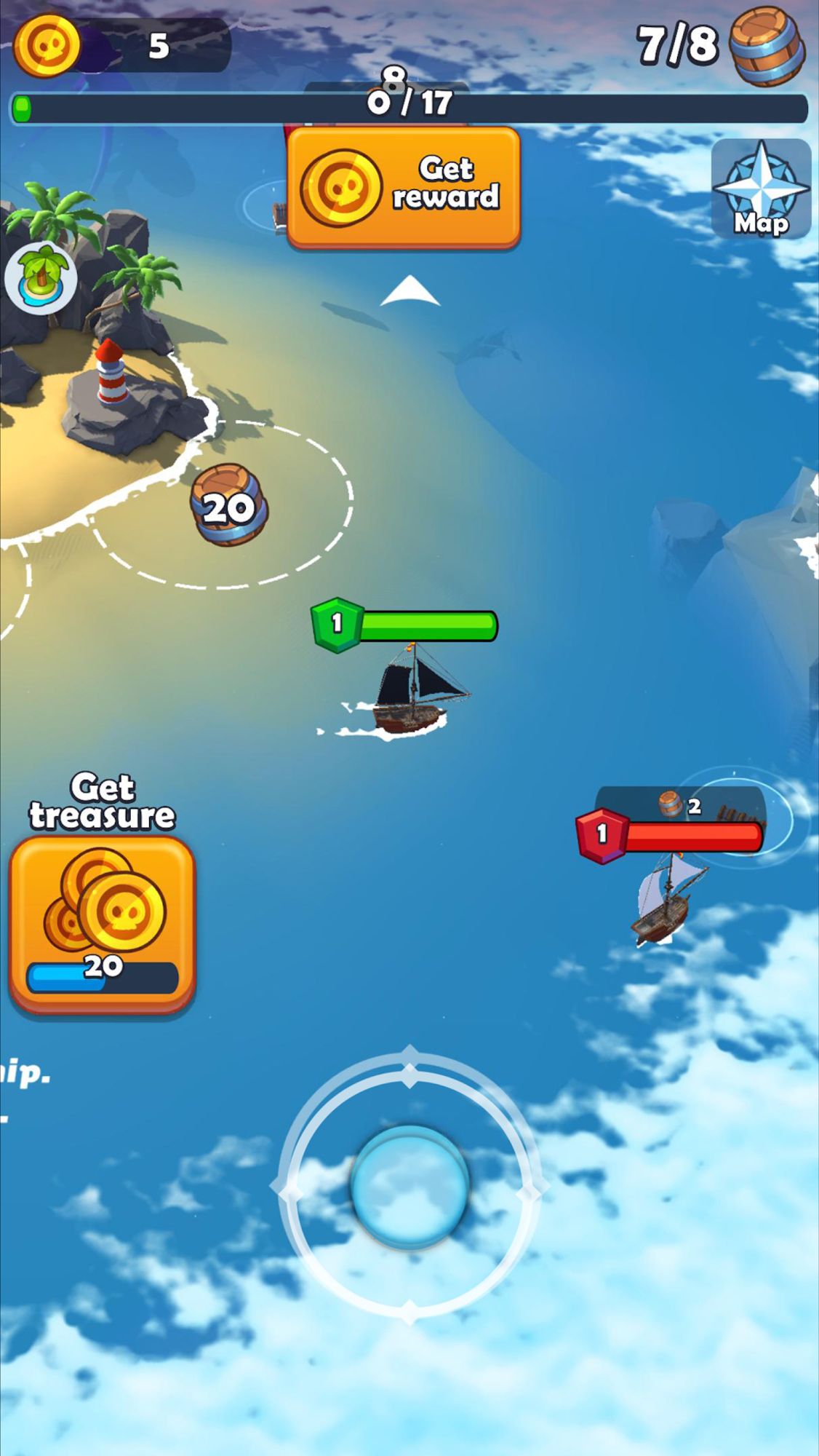 Gameplay of the Pirate Raid - Caribbean Battle for Android phone or tablet.