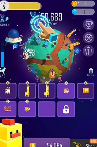 Gameplay of the Pixel animal planet for Android phone or tablet.