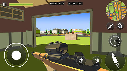 Gameplay of the Pixel battle royale for Android phone or tablet.