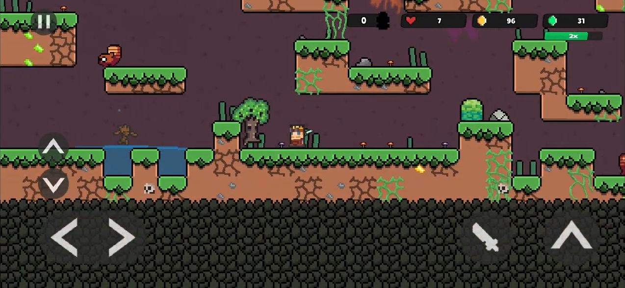Gameplay of the Pixel Caves - Fight & Explore for Android phone or tablet.