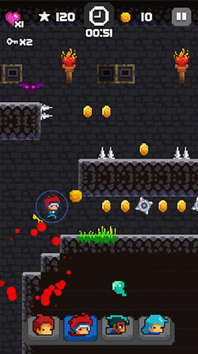 Gameplay of the Pixel runner bros for Android phone or tablet.