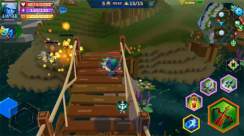 Gameplay of the Pixel wars: MMO action for Android phone or tablet.