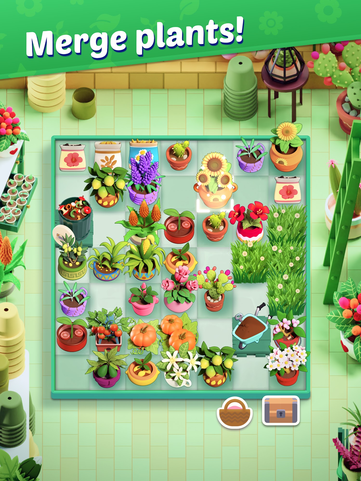 Gameplay of the Plantopia - Merge Garden for Android phone or tablet.