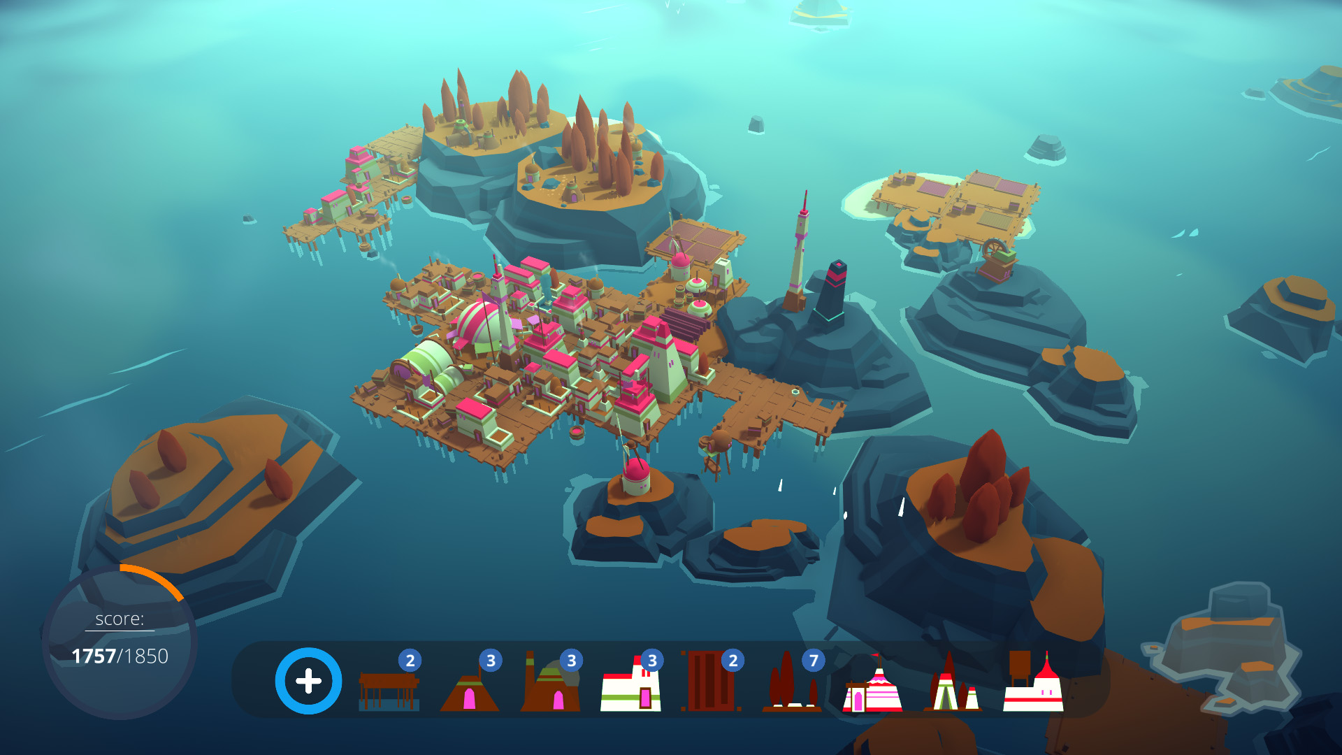 Gameplay of the Pocket Infinity Island Builder for Android phone or tablet.