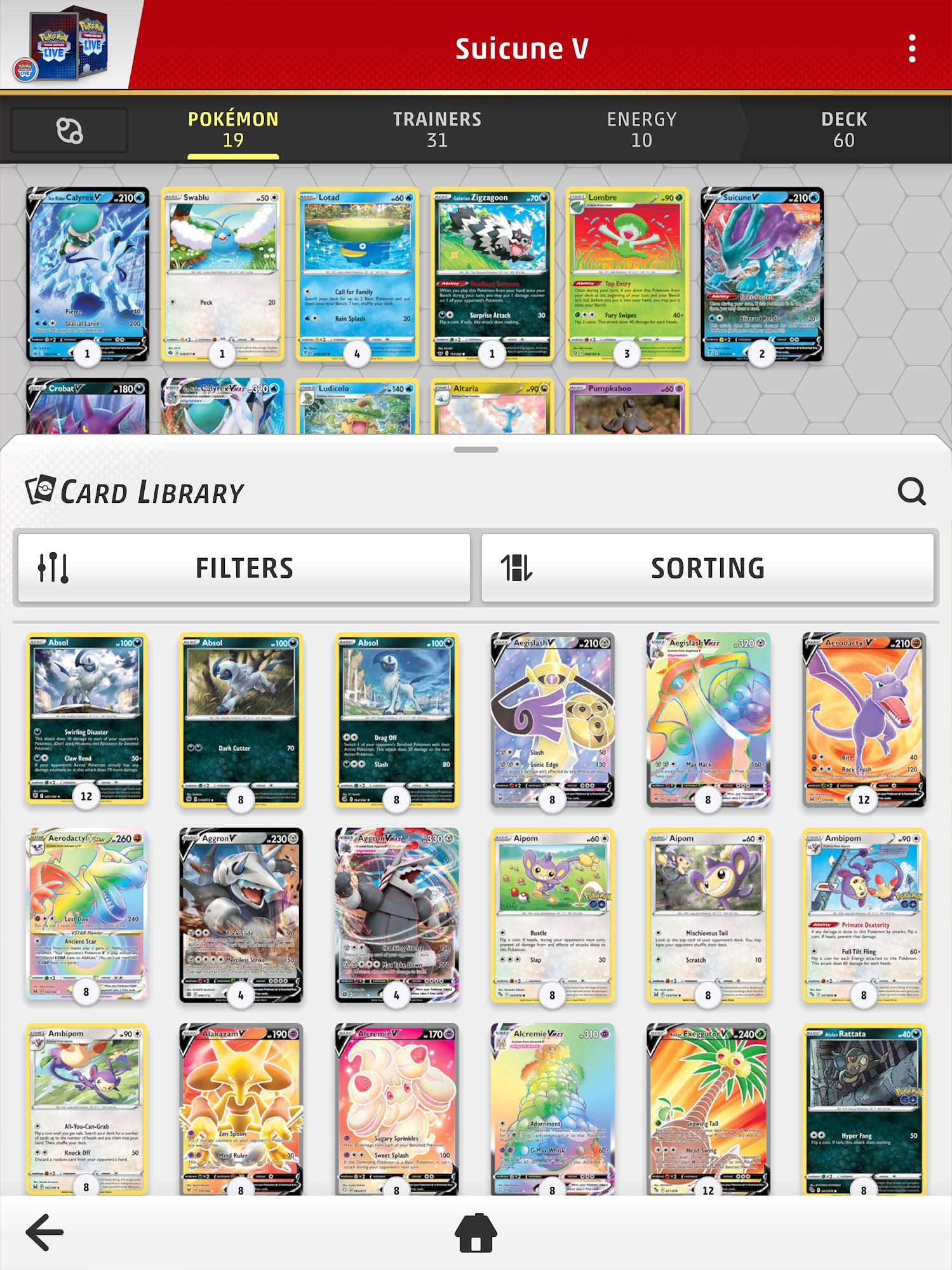 Gameplay of the Pokémon TCG Live for Android phone or tablet.