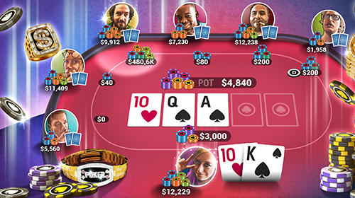 Gameplay of the Poker world: Offline texas holdem for Android phone or tablet.