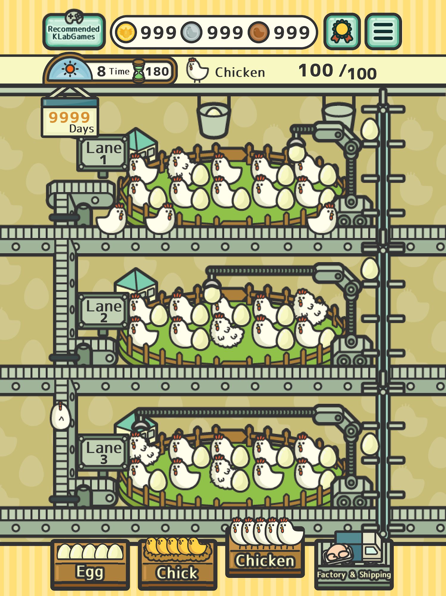 Gameplay of the Poultry Inc. for Android phone or tablet.
