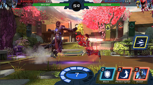 Gameplay of the Power rangers: Legacy wars for Android phone or tablet.