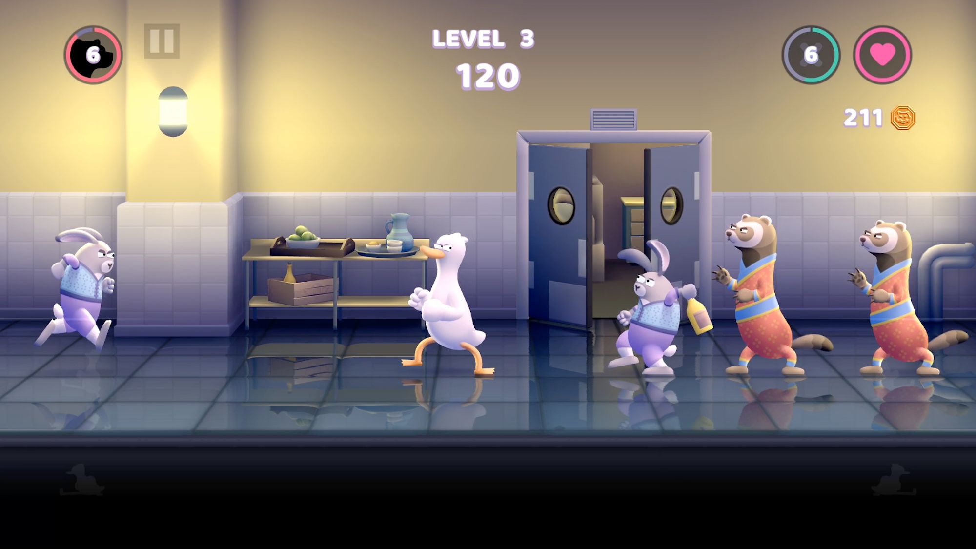 Gameplay of the Punch Kick Duck for Android phone or tablet.