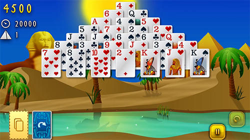 Gameplay of the Pyramid solitaire: Ancient Egypt for Android phone or tablet.