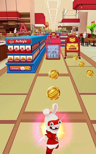 Gameplay of the Rabbids Arby's rush for Android phone or tablet.