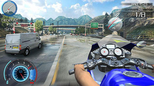 Gameplay of the Racing moto 3D for Android phone or tablet.