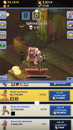 Gameplay of the Ragnarok clicker for Android phone or tablet.