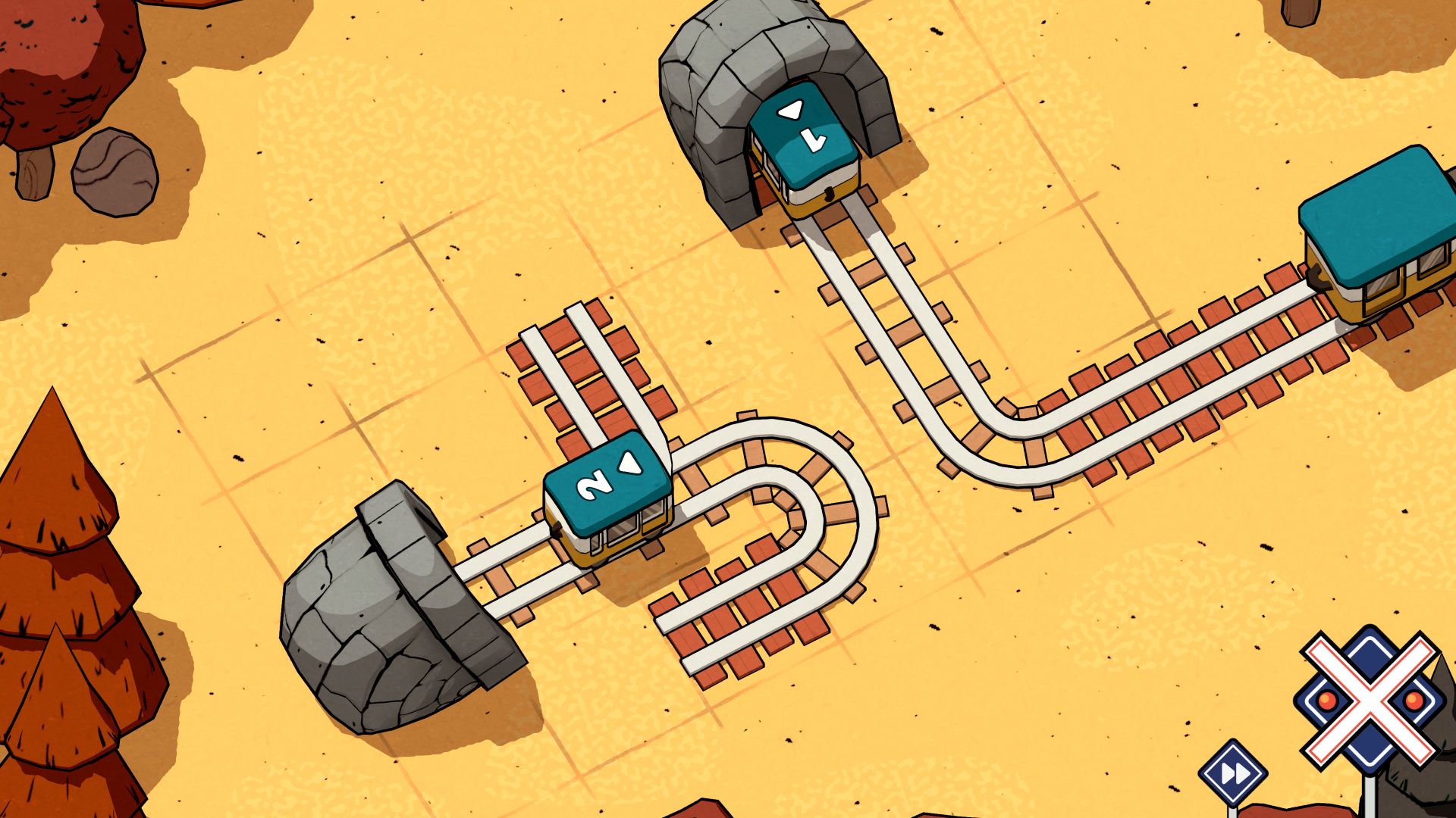Gameplay of the Railbound for Android phone or tablet.