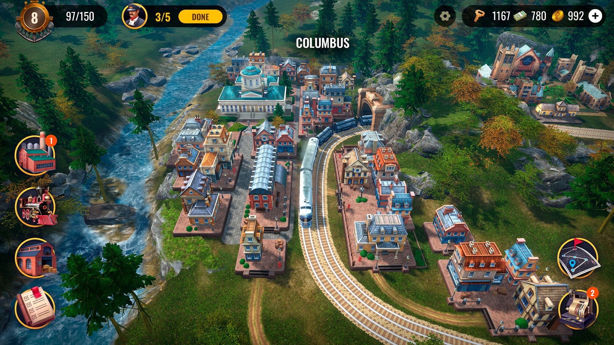 Gameplay of the Railroad Empire: Train Game for Android phone or tablet.