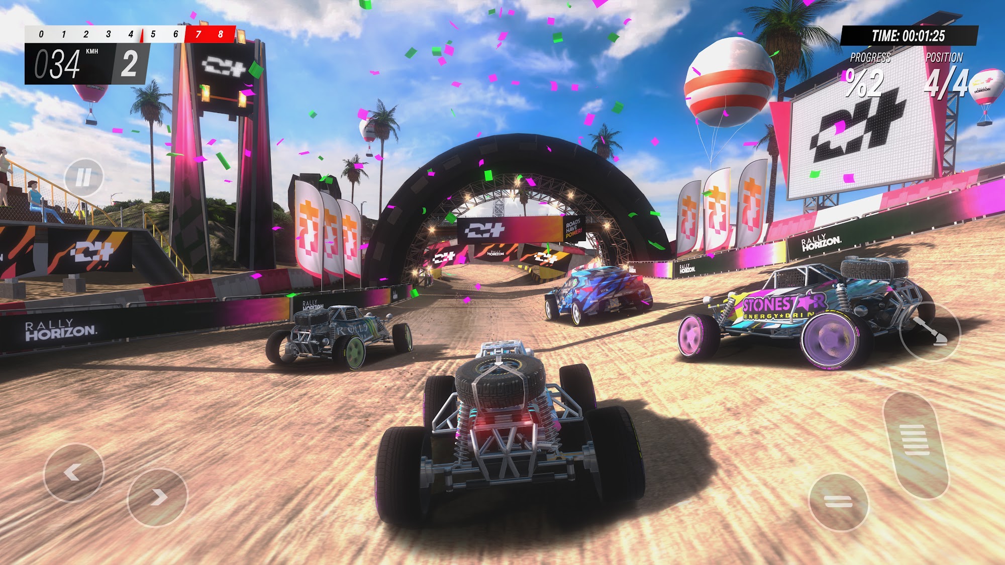 Gameplay of the Rally Horizon for Android phone or tablet.