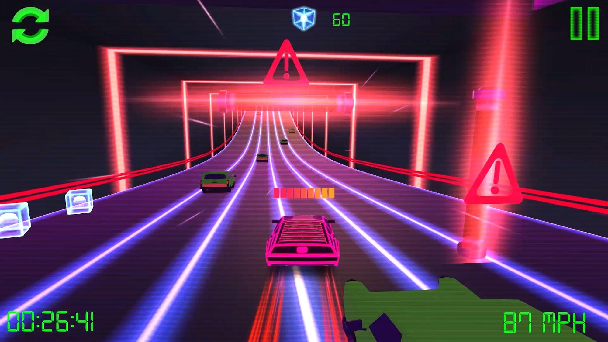 Gameplay of the Retro Drive for Android phone or tablet.