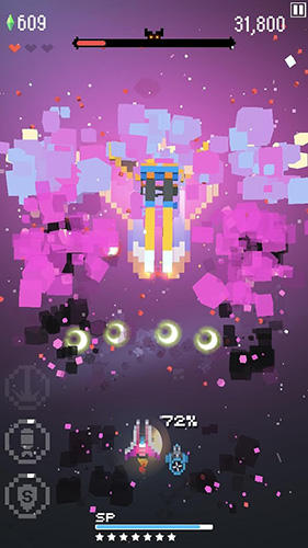 Gameplay of the Retro shooting: Pixel space shooter for Android phone or tablet.