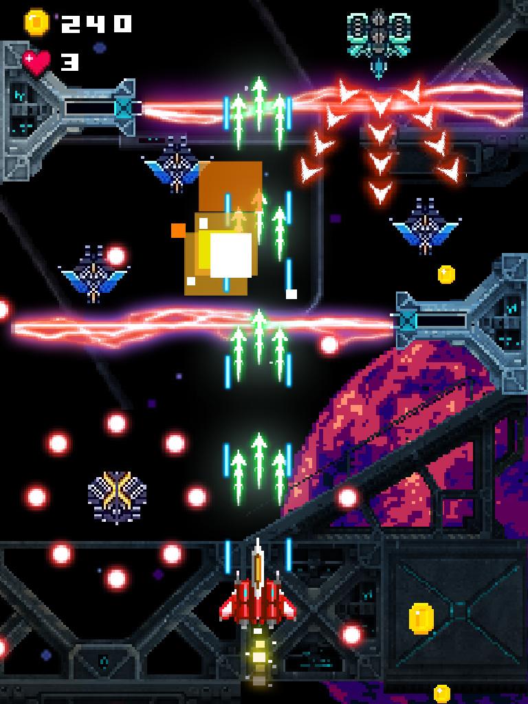 Gameplay of the Retro Space War: Shooter Game for Android phone or tablet.