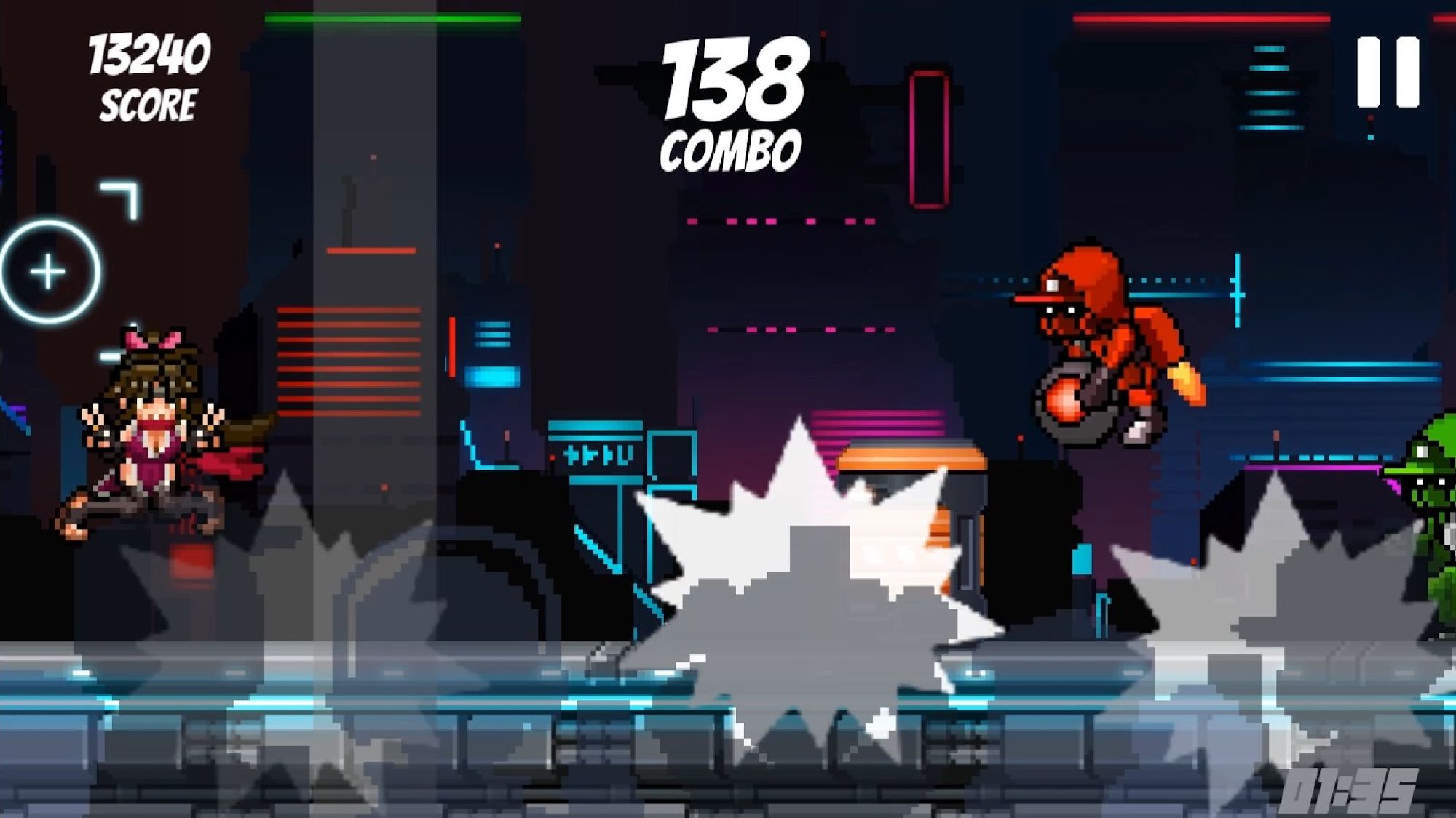 Gameplay of the RhythmAssassin for Android phone or tablet.