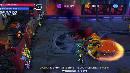 Gameplay of the Rise of colonies: Uprising. Cyberpunk 3D action game for Android phone or tablet.