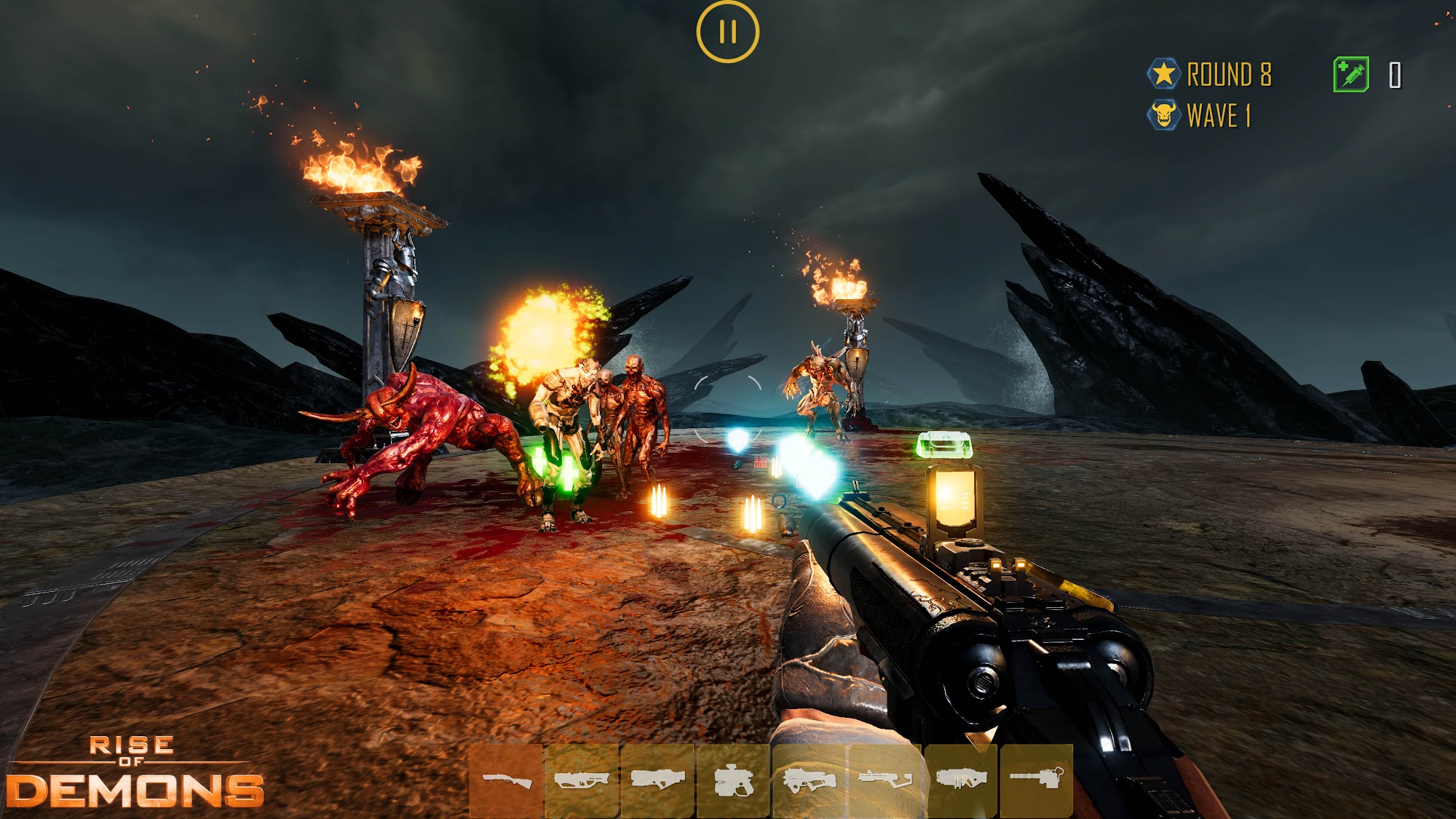 Gameplay of the Rise Of Demons: mobile FPS for Android phone or tablet.
