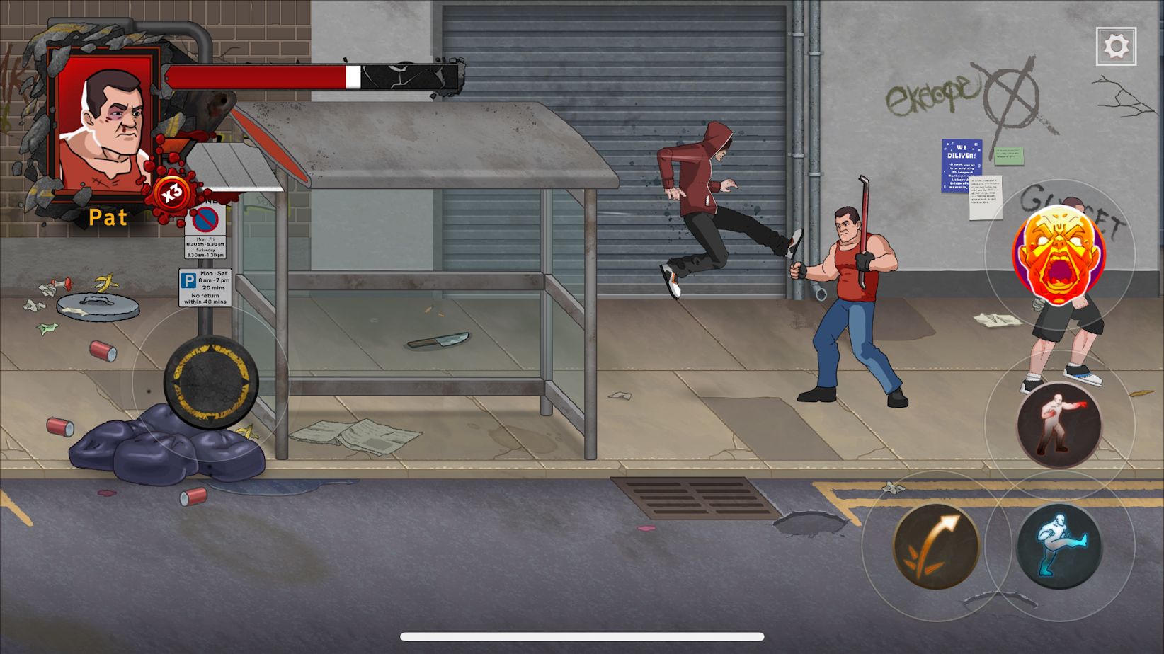 Gameplay of the Rise of the Footsoldier Game for Android phone or tablet.