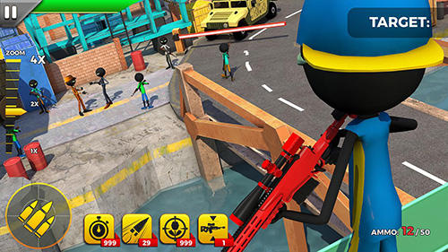 Gameplay of the Rival stickman: Shooting warrior FPS for Android phone or tablet.