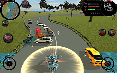 Gameplay of the Robot shark for Android phone or tablet.