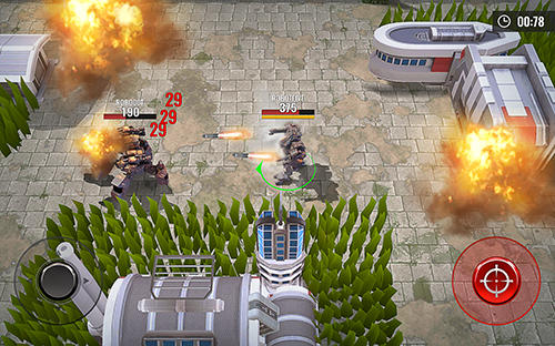 Gameplay of the Robots battle arena: Mech shooter for Android phone or tablet.