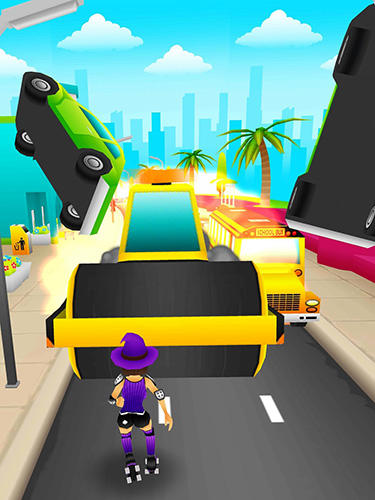 Gameplay of the Roller crash: Endless runner for Android phone or tablet.