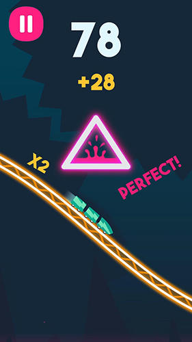 Gameplay of the Rollercoaster dash for Android phone or tablet.