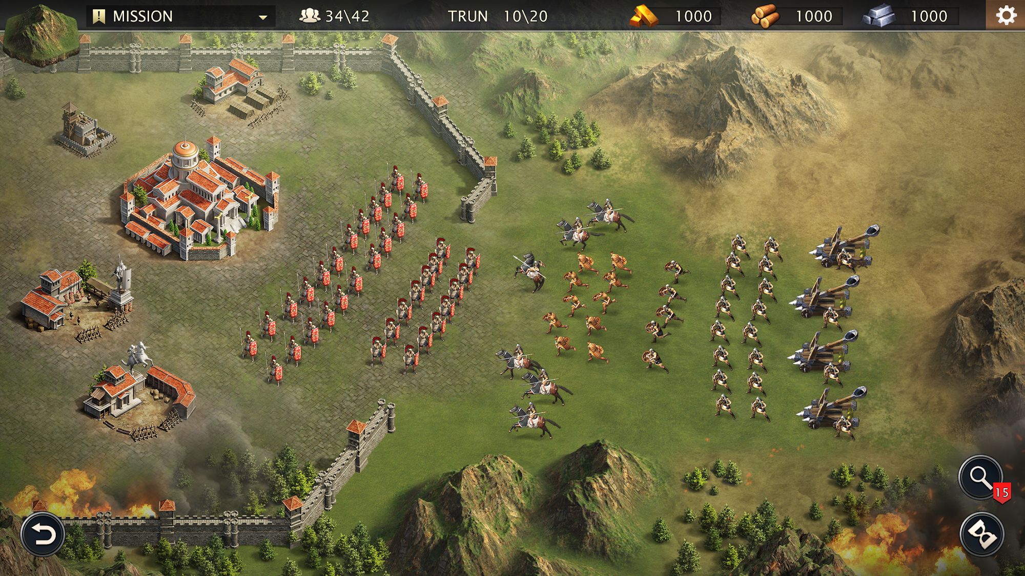 Gameplay of the Rome Empire War: Strategy Games for Android phone or tablet.