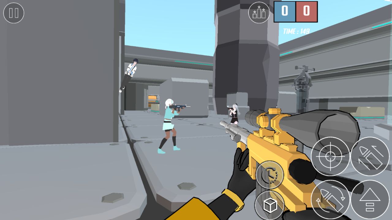 Gameplay of the Rush Legends Parkour PvP FPS for Android phone or tablet.