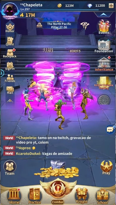 Gameplay of the Saint Seiya: Legend of Justice for Android phone or tablet.