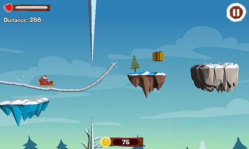 Gameplay of the Santa draw ride: Christmas adventure for Android phone or tablet.
