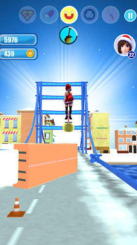 Gameplay of the Santa girl run: Xmas and adventures for Android phone or tablet.